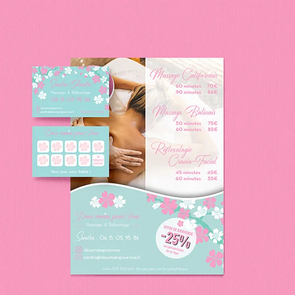 Identité visuelle d'un service de massage à domilcile