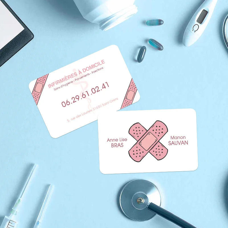 Les cartes de visite de deux jeunes infirmières libérales et très girly Anne Lise & Manon'