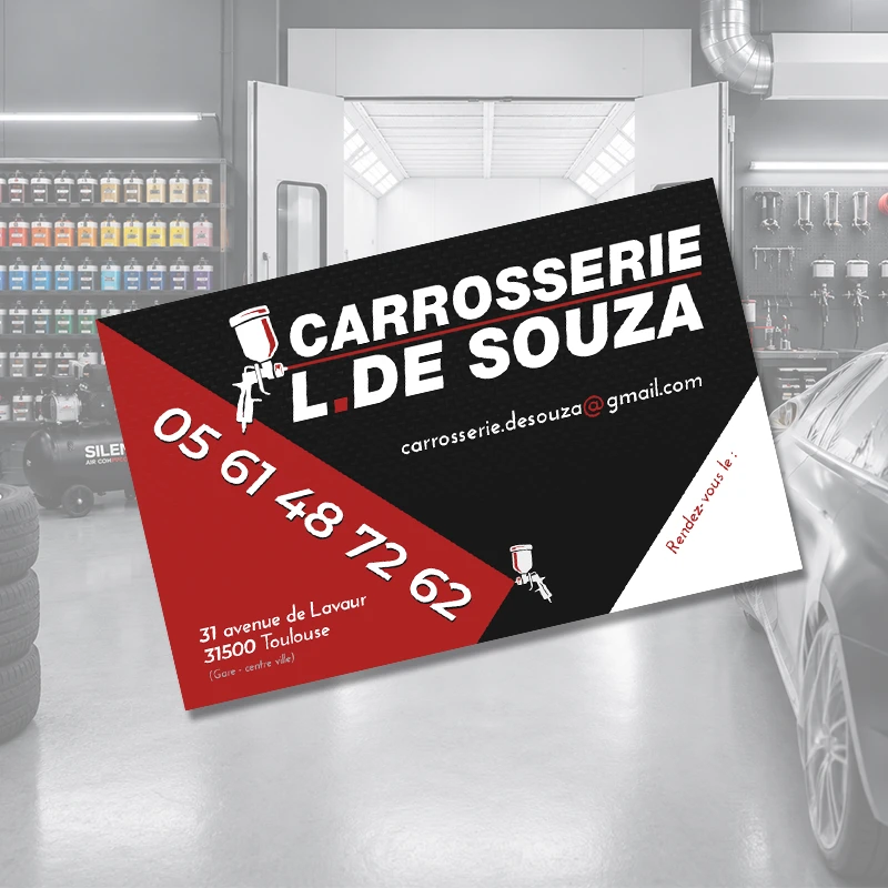 Refonte Logo & Carte de Visite Carrosserie De Souza Toulouse